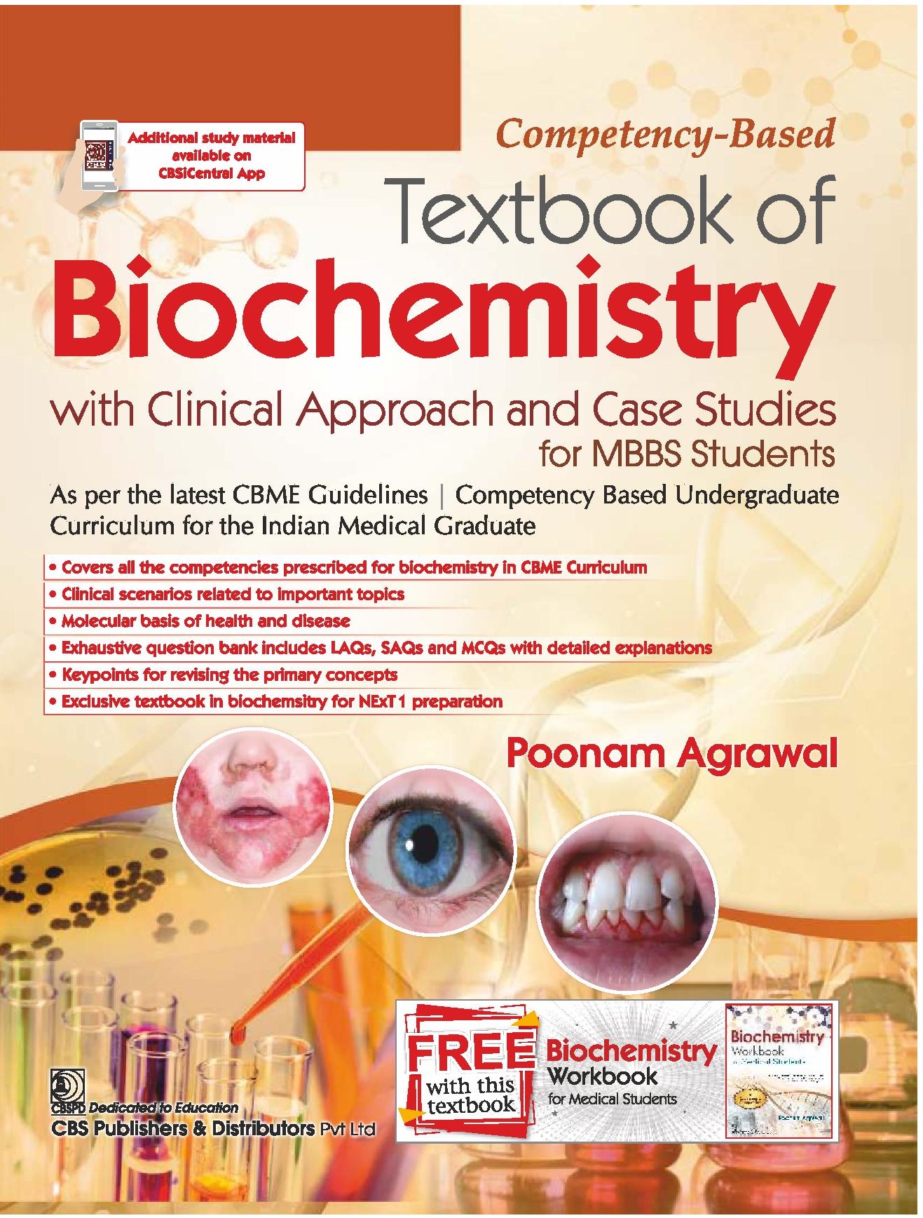 Competency-based textbook of biochemistry with clinical approach and case studies for mbbs students with free biochemistry workbook for medical students