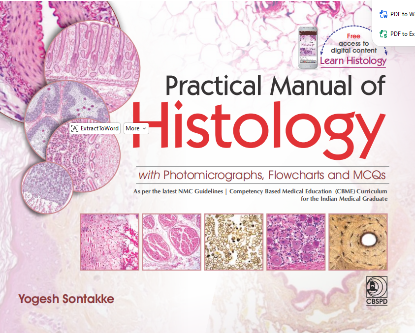 Practical manual of histology with photomicrographs, flowcharts and mcq