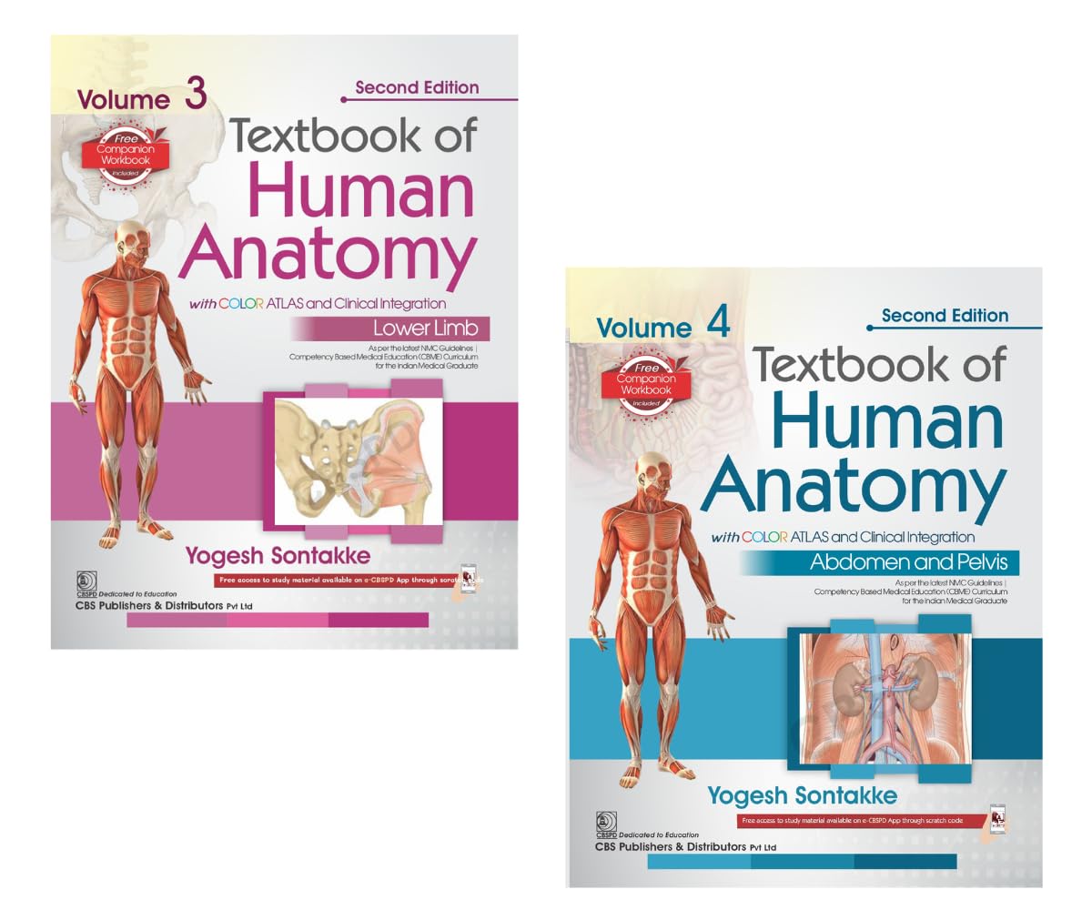 Textbook of human anatomy with color atlas and clinical integration: vol. 3 (lower limb) and vol. 4 (abdomen and pelvis), 2/e