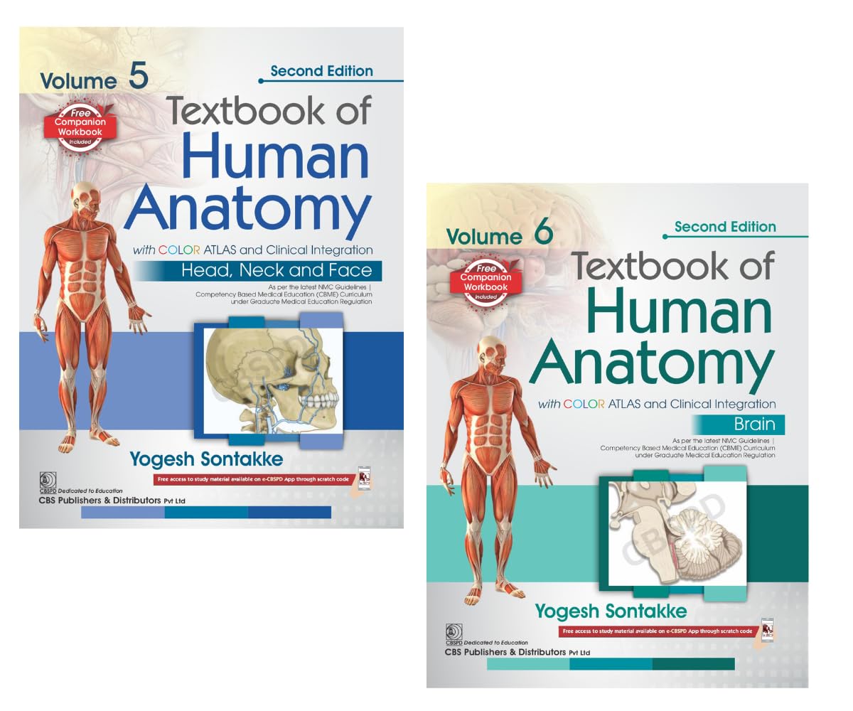Textbook of human anatomy with color atlas and clinical integration: vol.5 (head, neck and face) and vol. 6 (brain),2/e