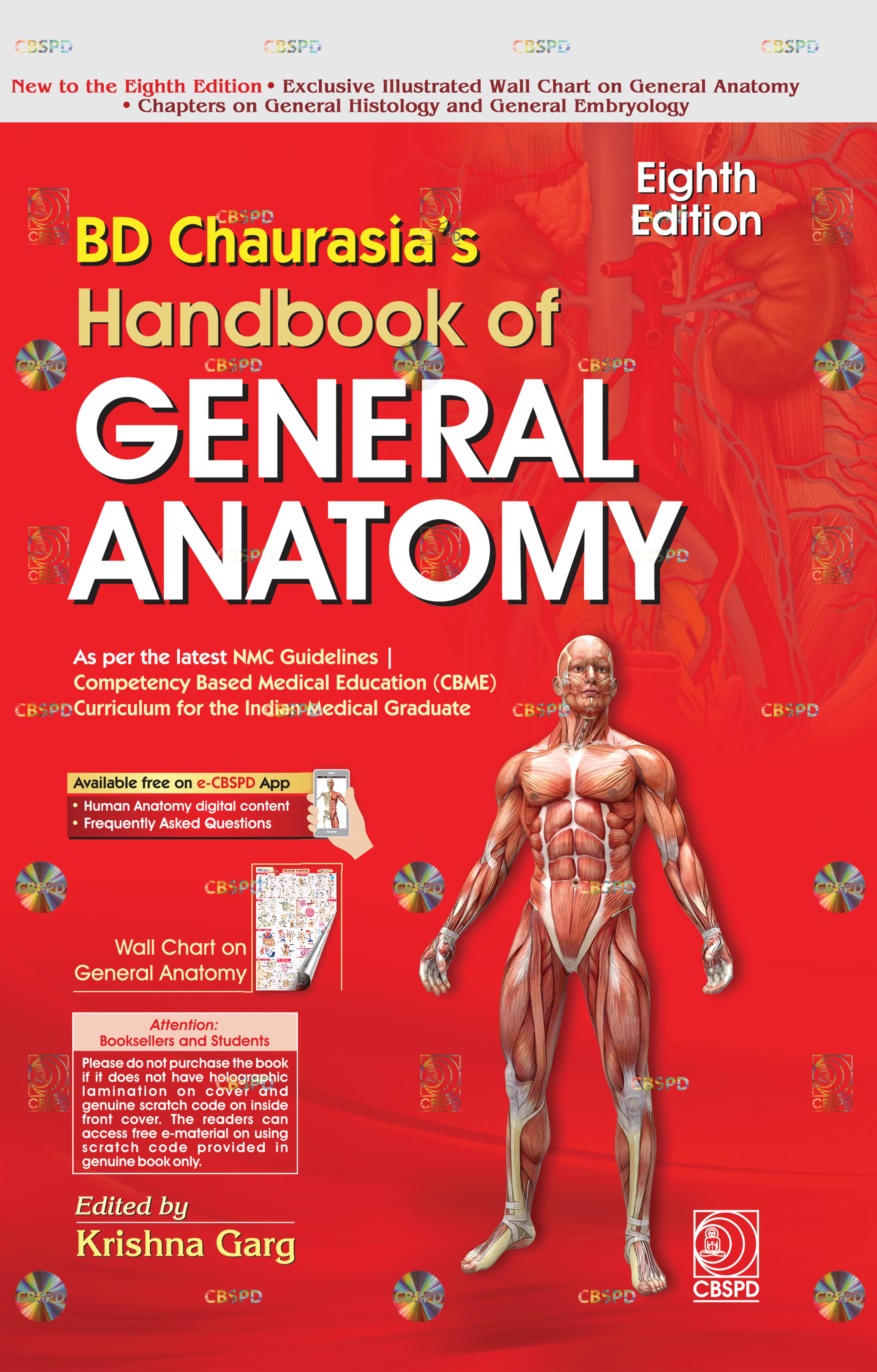 Bd chaurasia’s handbook of general anatomy + free wall chart