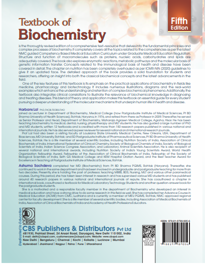 Textbook of biochemistry