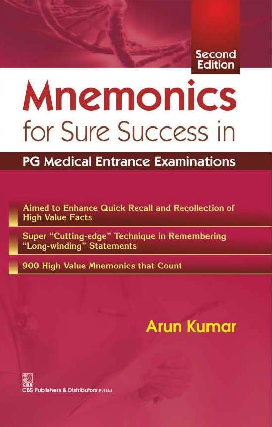 Mnemonics for sure success in pg medical entrance examinations,2e (pb 2016)