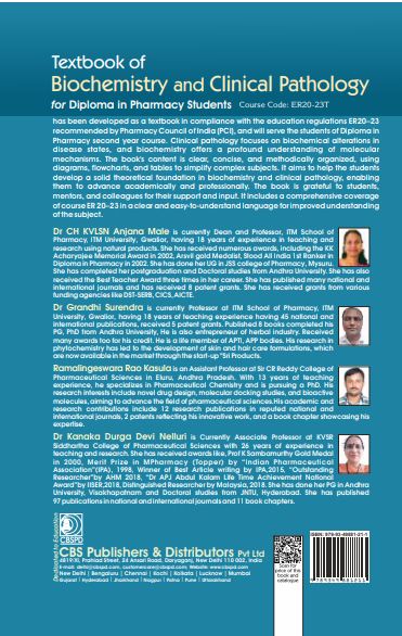 Textbook of biochemistry and clinical pathology for diploma in pharmacy students course code er20-23t