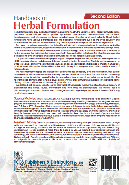 Handbook of herbal formulation