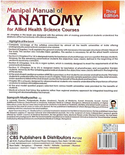 Manipal manual of anatomy for allied health science courses