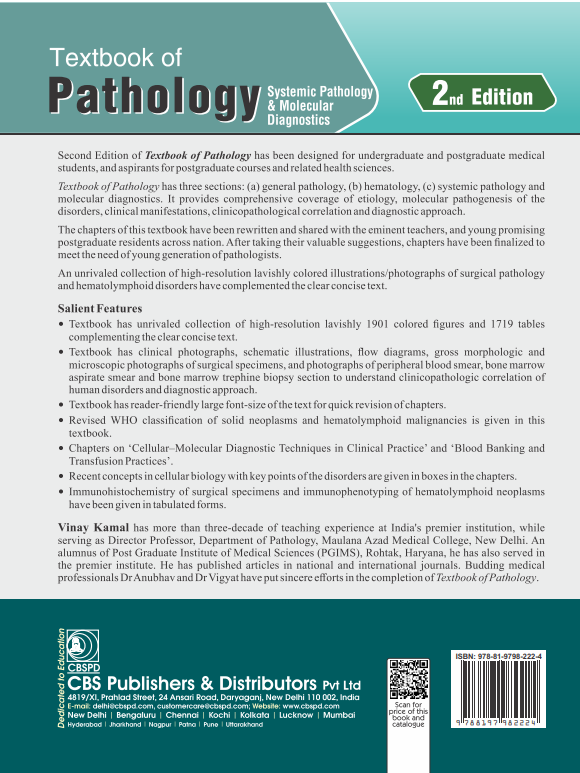 Textbook of pathology: systemic pathology & molecular diagnostics