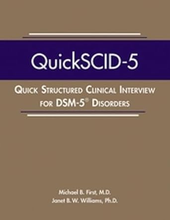 Quickscid 5 quick structured clinical interview for dsm 5 disorders (pb 2021)