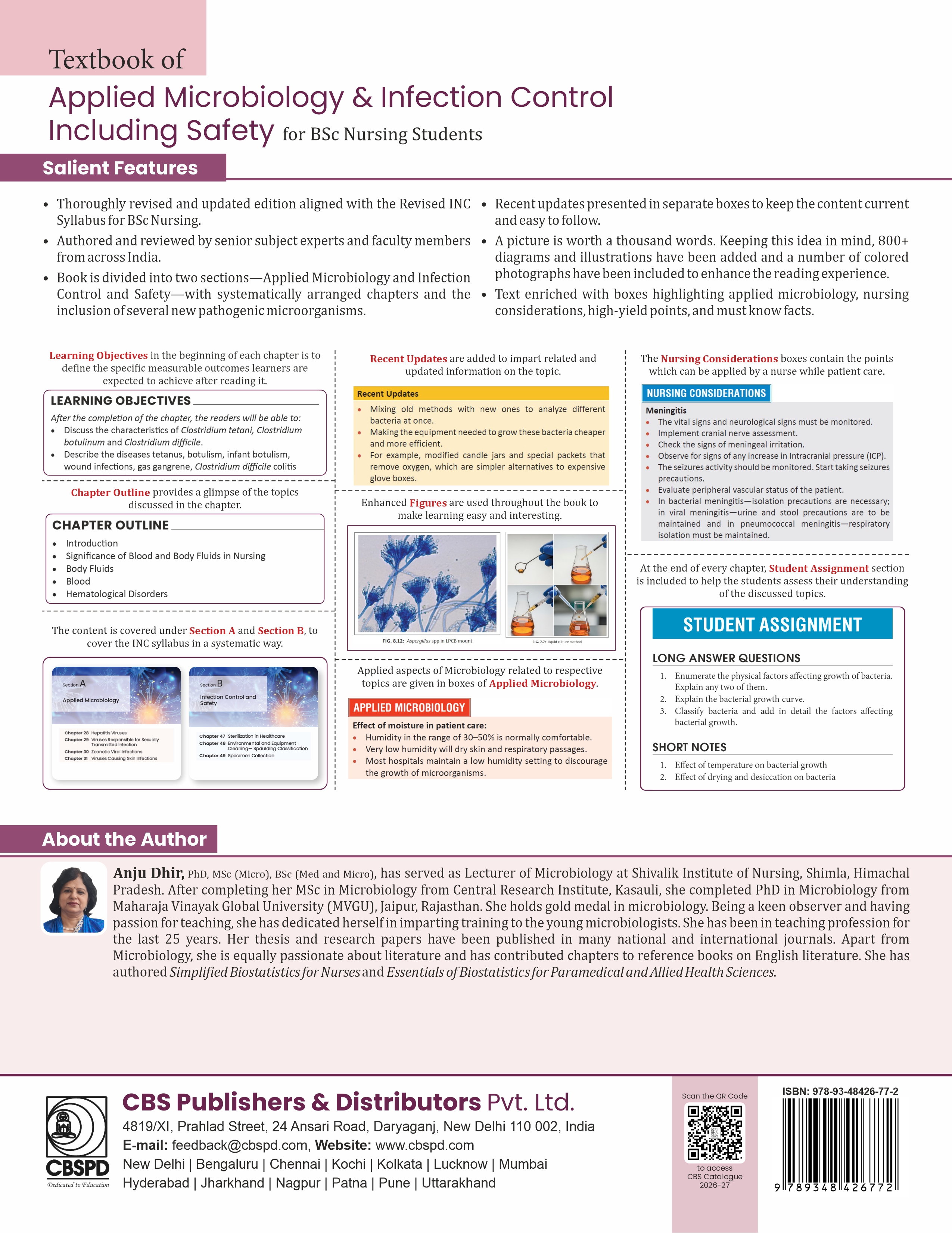 Textbook of applied microbiology and infection control including safety for bsc nursing students
