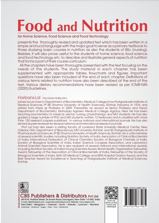 Food and nutrition for home science, food science and food technology