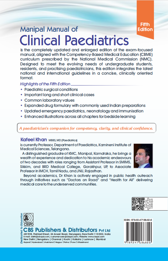 Manipal manual of clinical paediatrics india’s first cbme-aligned clinical paediatrics manual