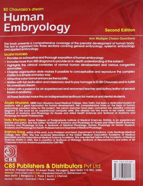 Bd chaurasia's dream human embryology