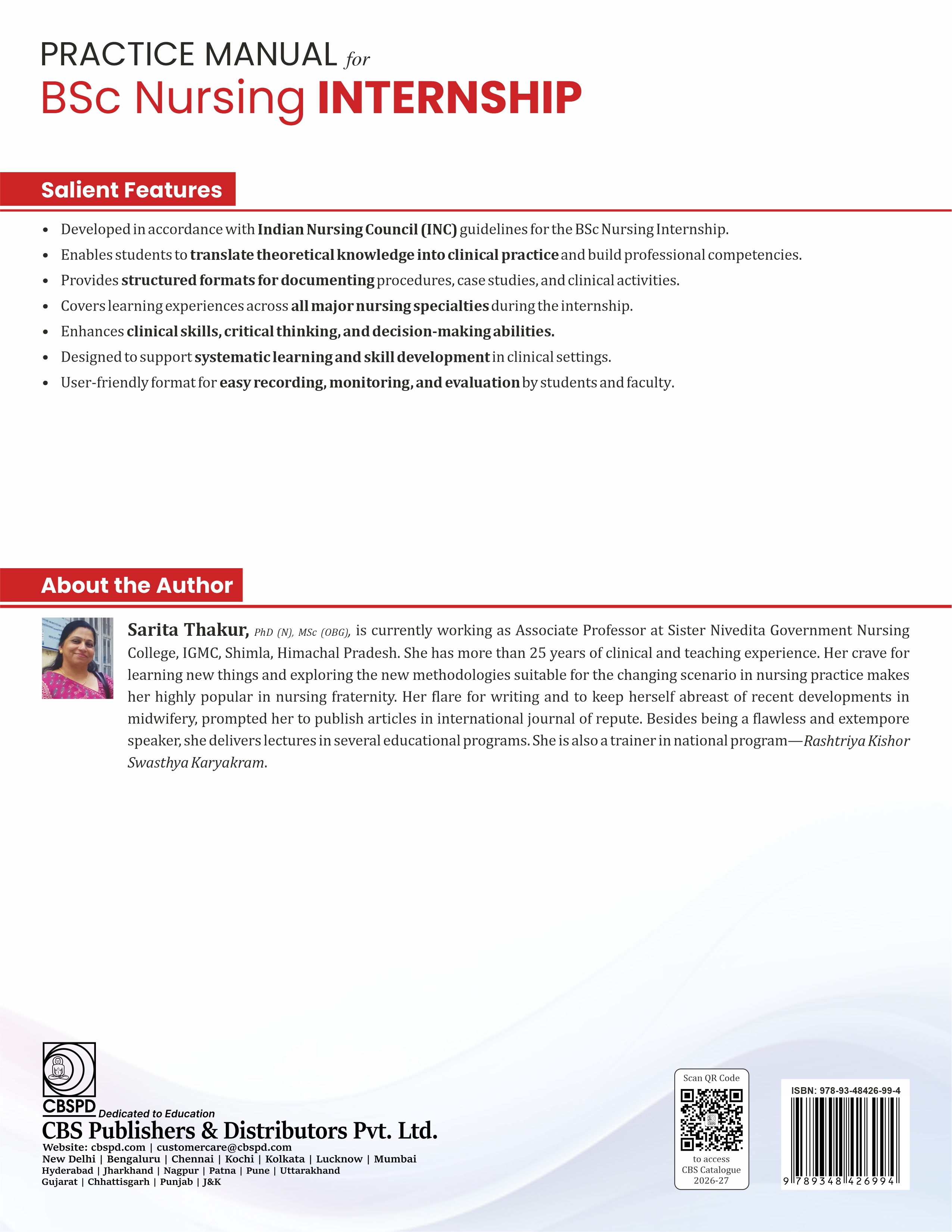 Practice manual for bsc nursing internship (as per revised inc syllabus 2021-22)