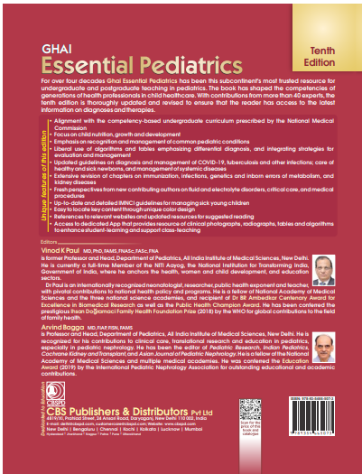 Ghai essential pediatrics: as per the latest cbme guidelines | competency based undergraduate curriculum for the indian medical graduate