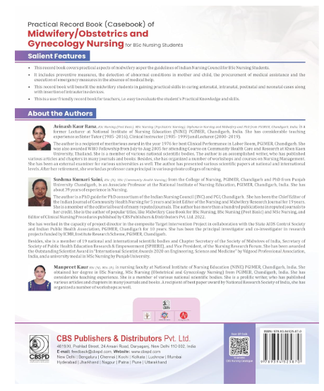 Practical record book of midwifery/obstetrics and gynecology nursing for bsc nursing students