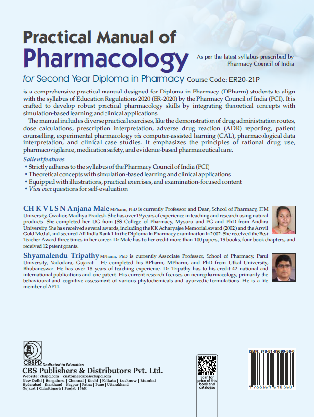 Practical manual of pharmacology for second year diploma in pharmacy