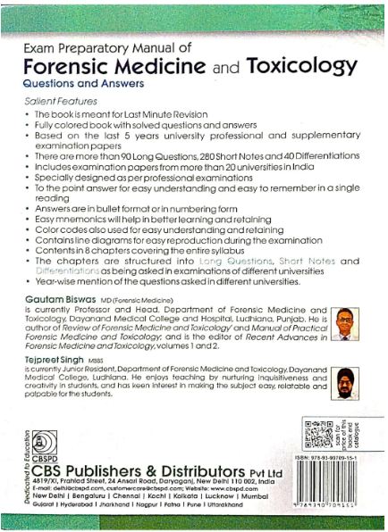 Exam preparatory manual of forensic medicine and toxicology questions and answers