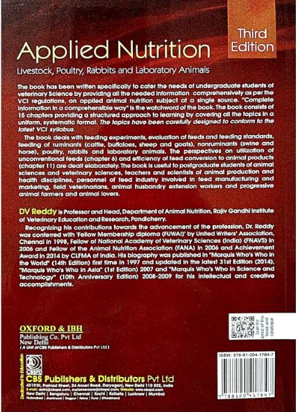 Applied nutrition livestock, poultry, rabbits and laboratory animals