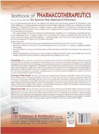 Textbook of pharmacotherapeutics for second year diploma in pharmacy