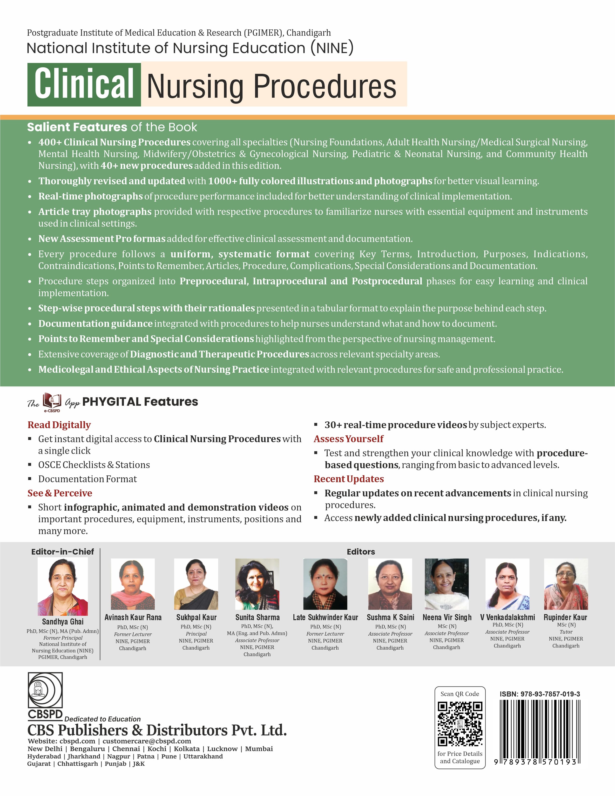 National institute of nursing education (nine) - clinical nursing procedures