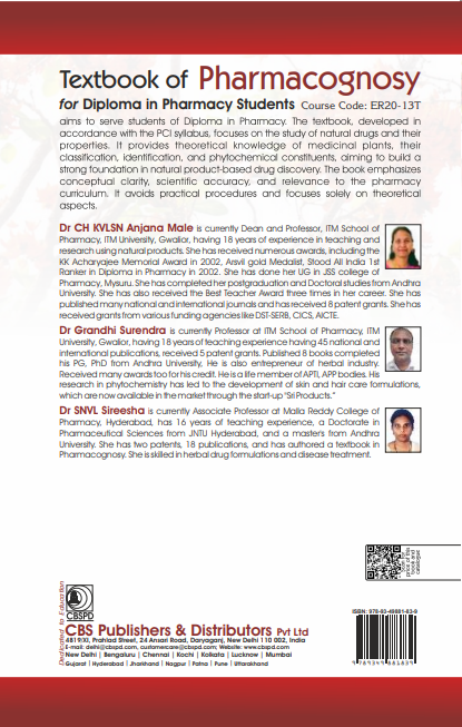 Textbook of pharmacognosy for first year diploma in pharmacy