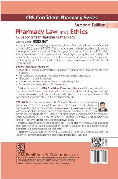 Cbs confident pharmacy series pharmacy law and ethics for second year diploma in pharmacy