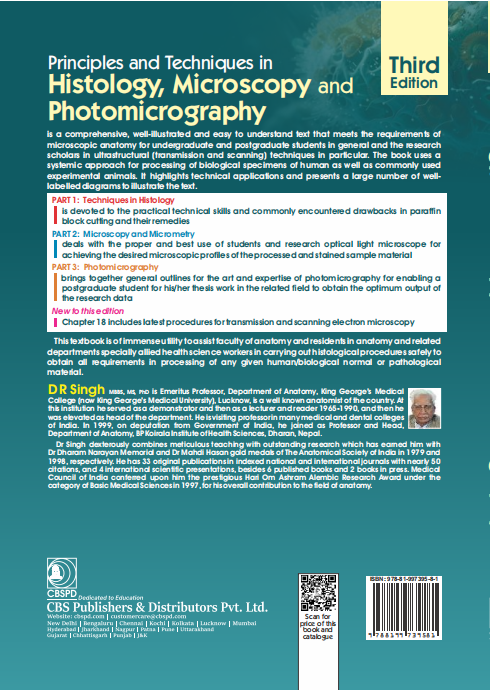 Principles and techniques in histology, microscopy and photomicrography