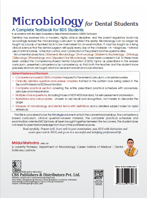 Microbiology for dental students: a complete textbook of bds students