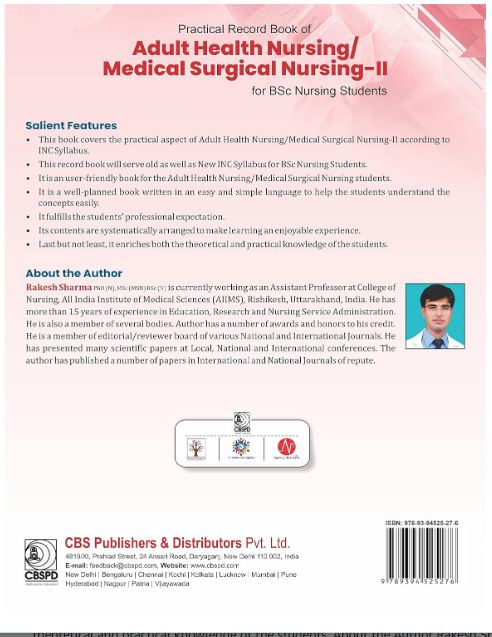 Practical record book of adult health nursing/medical surgical nursing-ii for bsc nursing student