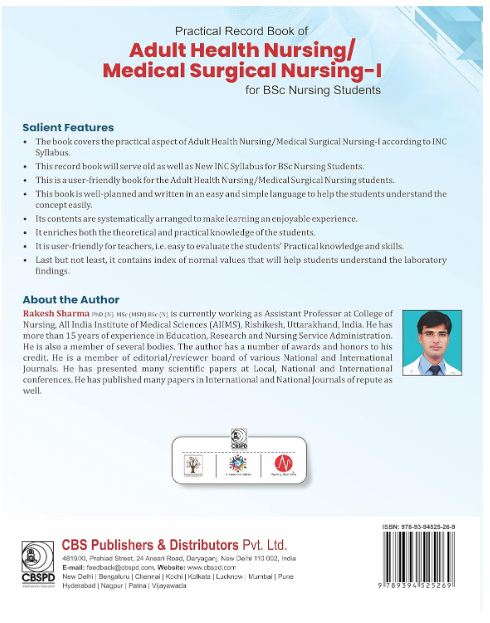 Practical record book of adult health nursing/medical surgical nursing-i for bsc nursing student