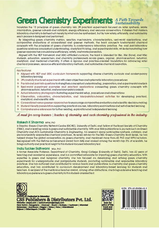 Green chemistry experiments a path towards sustainability as per nep (2020) and ugc curriculum
