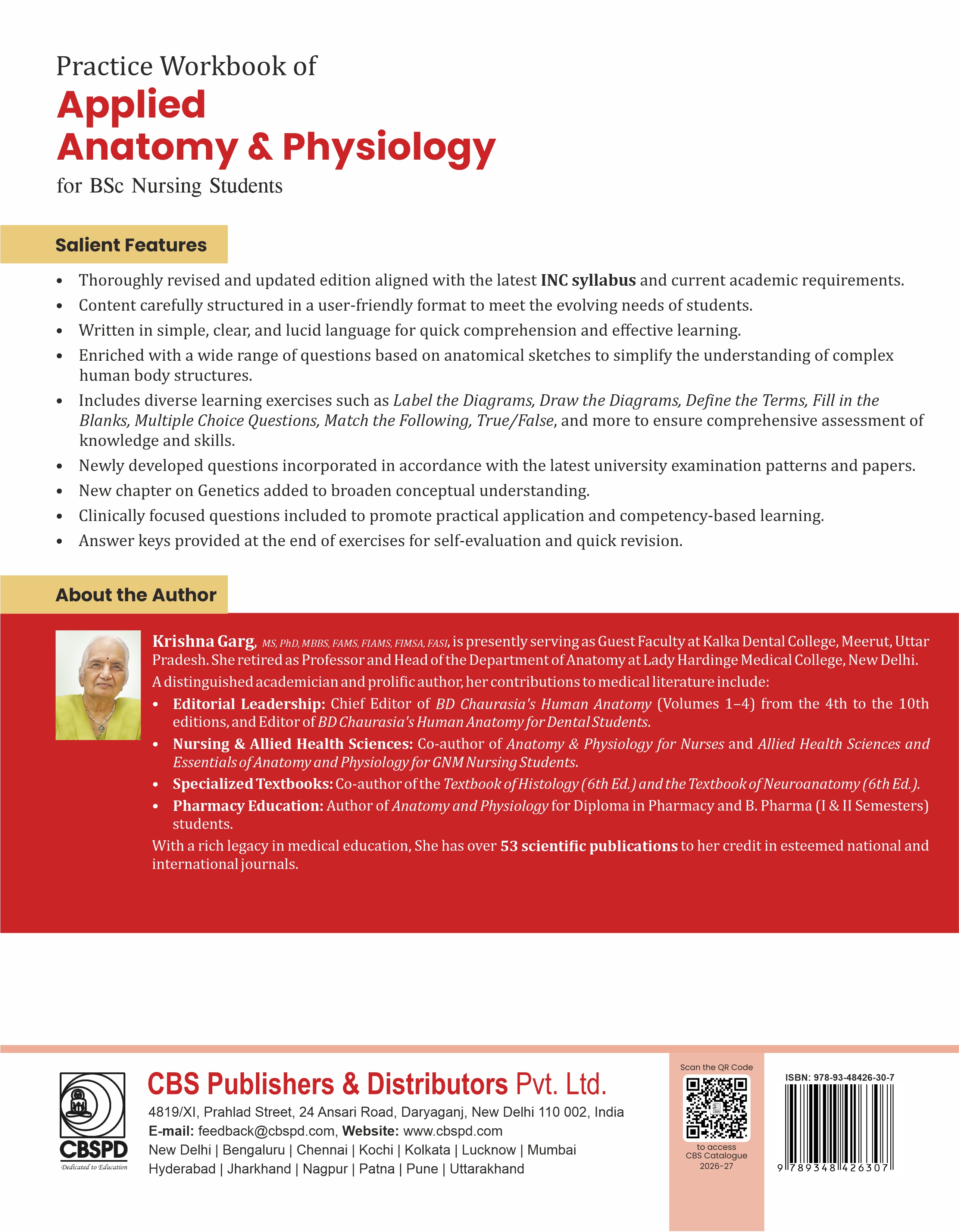 Practice workbook of applied anatomy and physiology for bsc nursing students