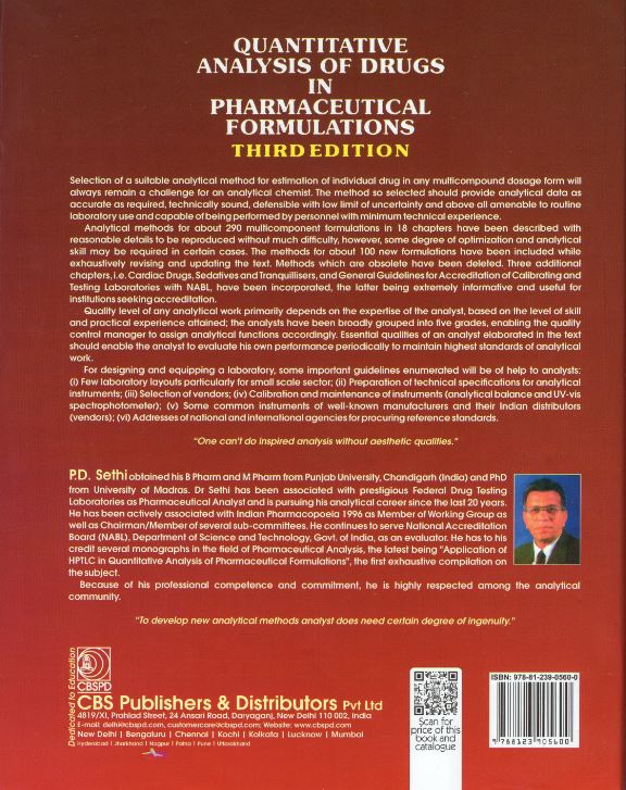 Quantitative analysis of drugs in pharmaceutical formulations