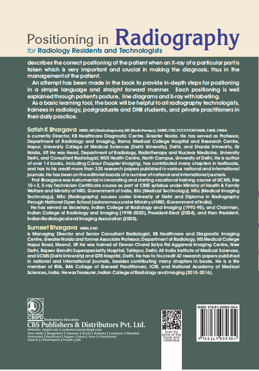Positioning in radiography for radiology residents and technologists