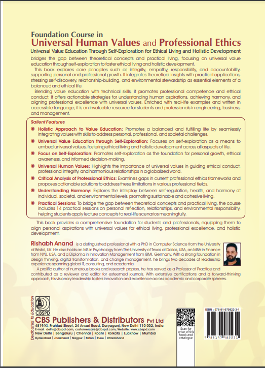 Foundation course in universal human values and professional ethics