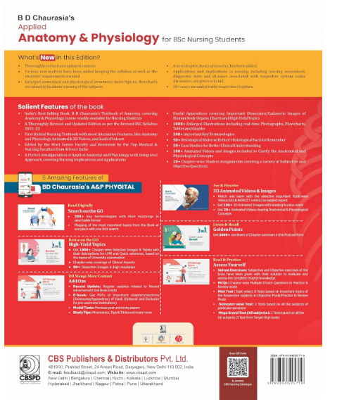 Bd chaurasia's applied anatomy and physiology for bsc nursing students