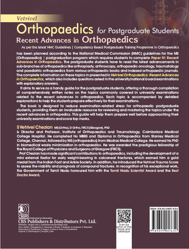 Vetrivel orthopaedics for postgraduate students: recent advances in orthopaedics
