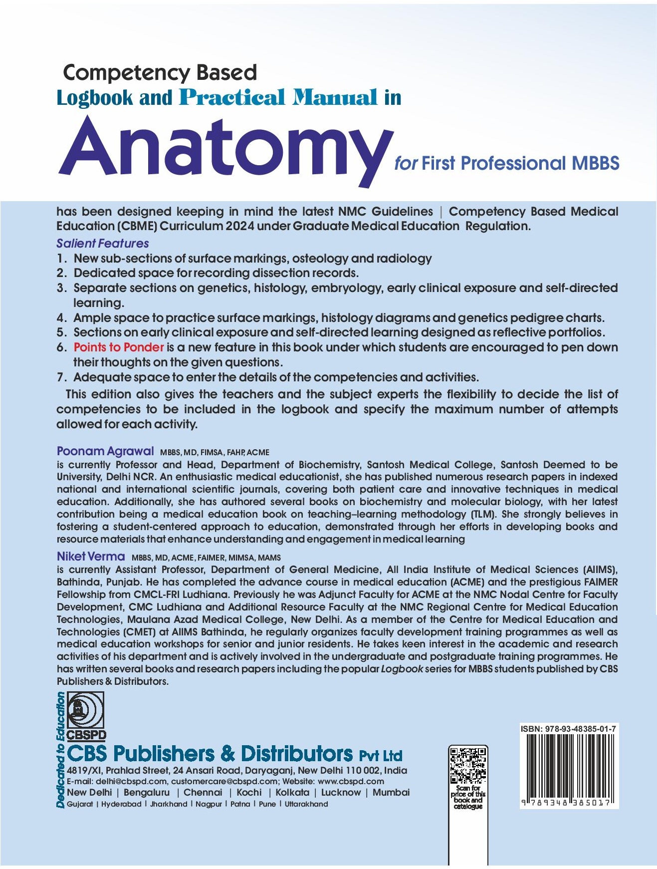 Competency based logbook and practical manual in anatomy for first professional mbbs