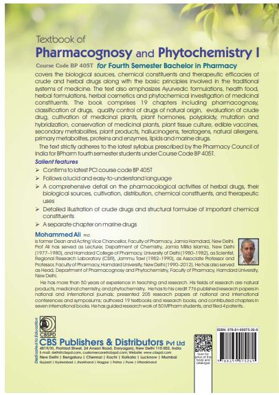 Textbook of pharmacognosy and phytochemistry i