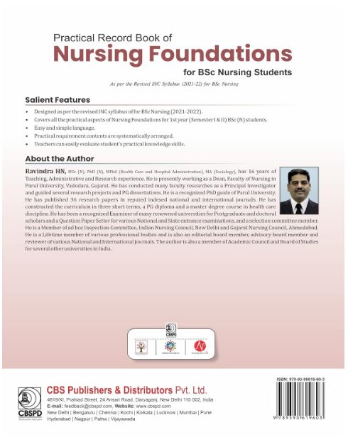 Practical record book of nursing foundations for bsc nursing students