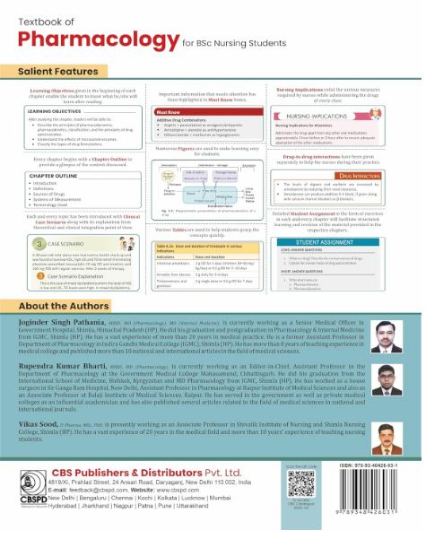 Textbook of pharmacology for bsc nursing students