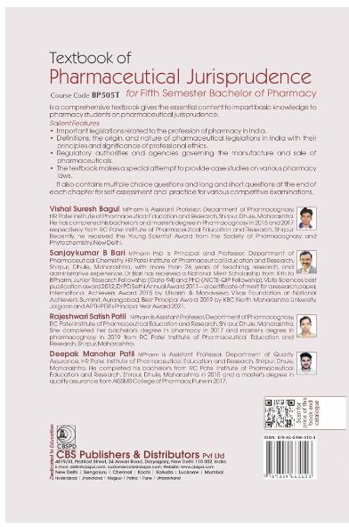 Textbook of pharmaceutical jurisprudence for fifth semester bachelor of pharmacy