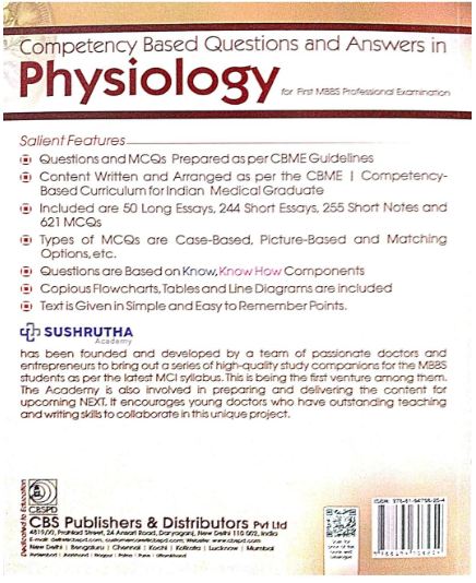 Competency based questions and answers in physiology  for first mbbs professional examination