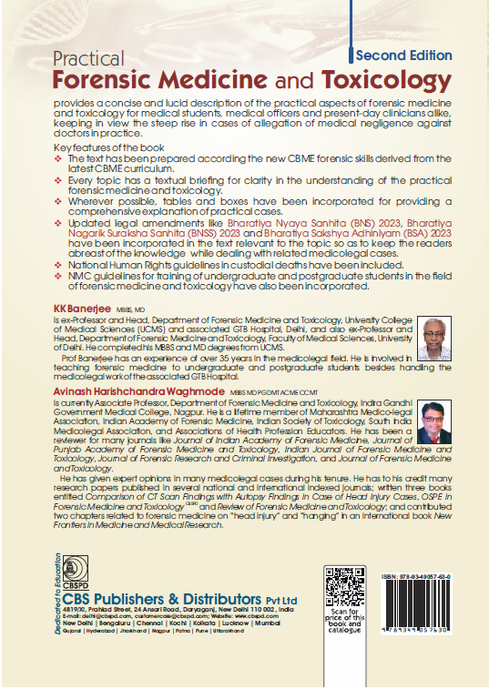 Practical forensic medicine and toxicology, as per the latest nmc guidelines | competency based medical education (cbme) curriculum under graduate medical education regulation