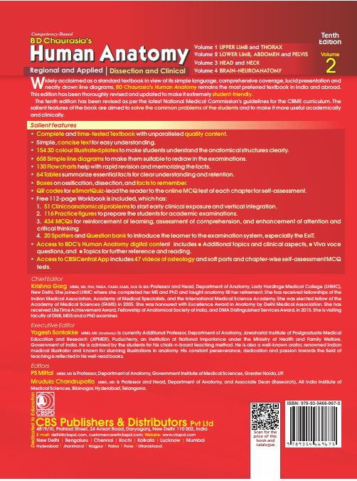 Bd chaurasia’s human anatomy, with free workbook (vol.2)