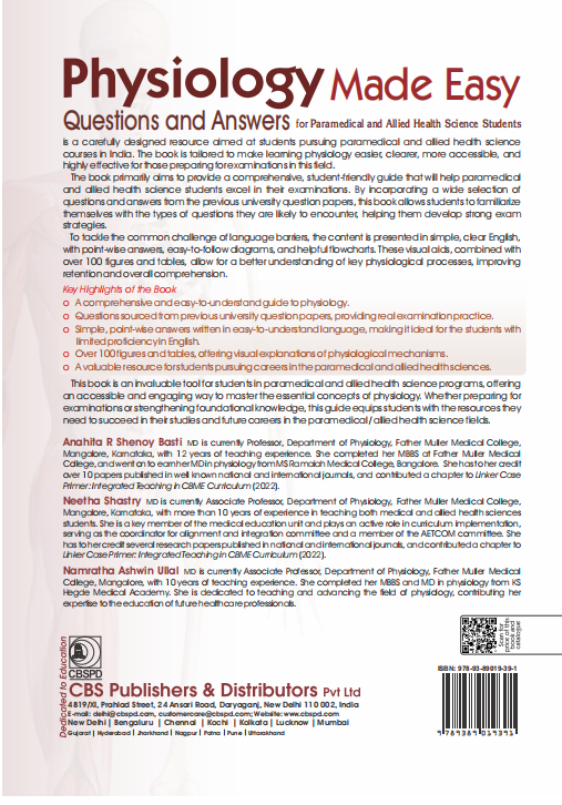 Physiology made easy: questions and answers for paramedical and allied health science students