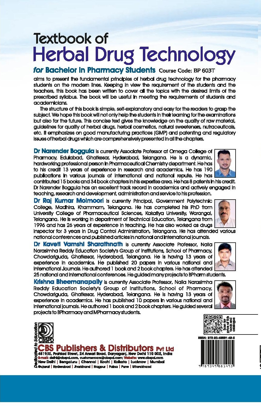 Textbook of herbal drug technology for bachelor in pharmacy students course code bp603t