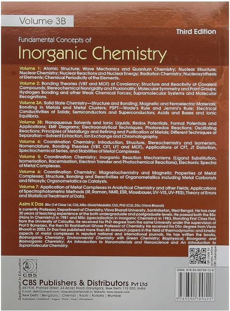 Fundamental concepts of inorganic chemistry volume 3b