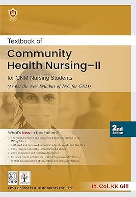 Textbook of community health nursing ii for gnm nursing students