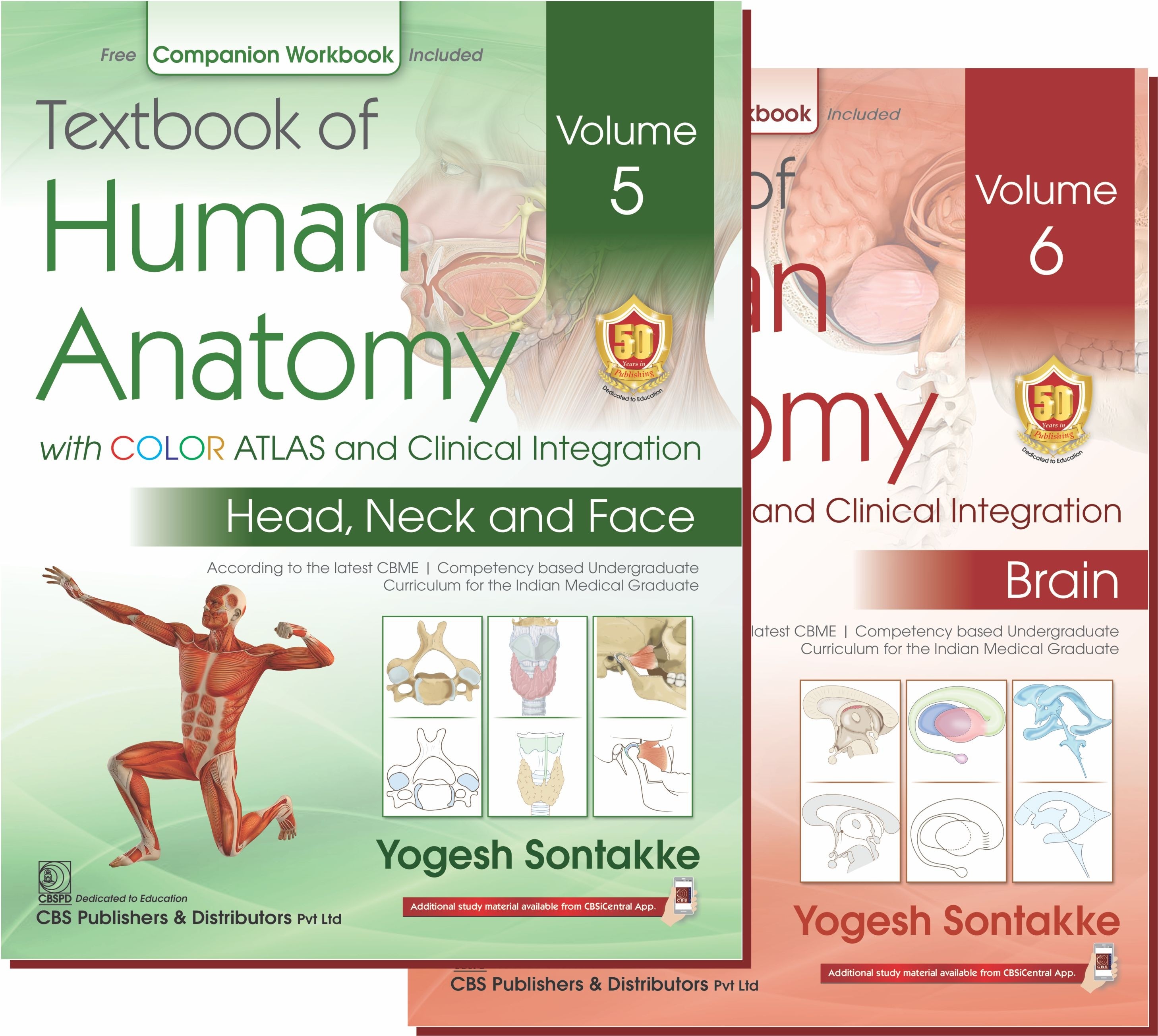 Textbook of human anatomy with color atlas and clinical integration (2 vol. set) vol.5 head,neck and face & vol.6 brain